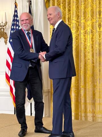 Barry Barish and President Joe Biden