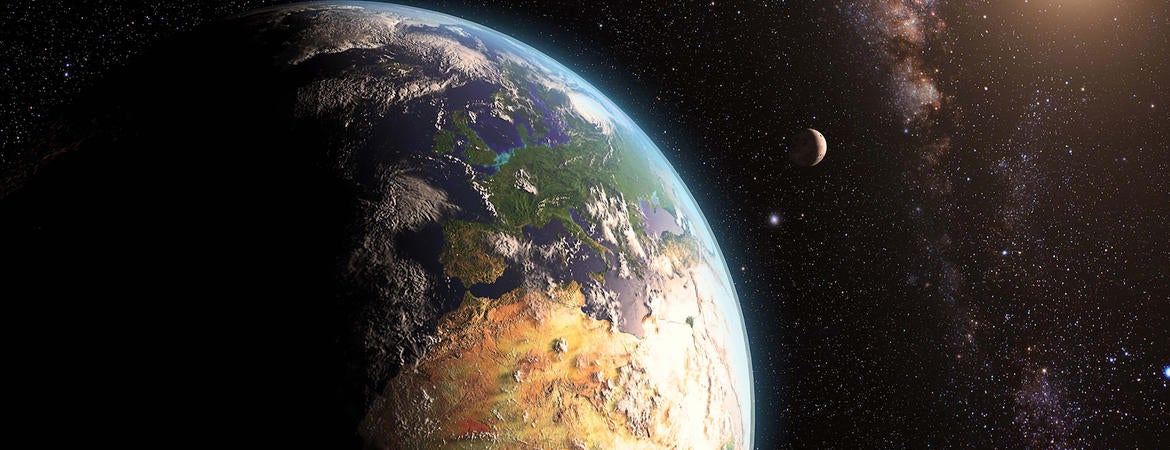 Illustration of Earth as seen from space. Credit: RPI