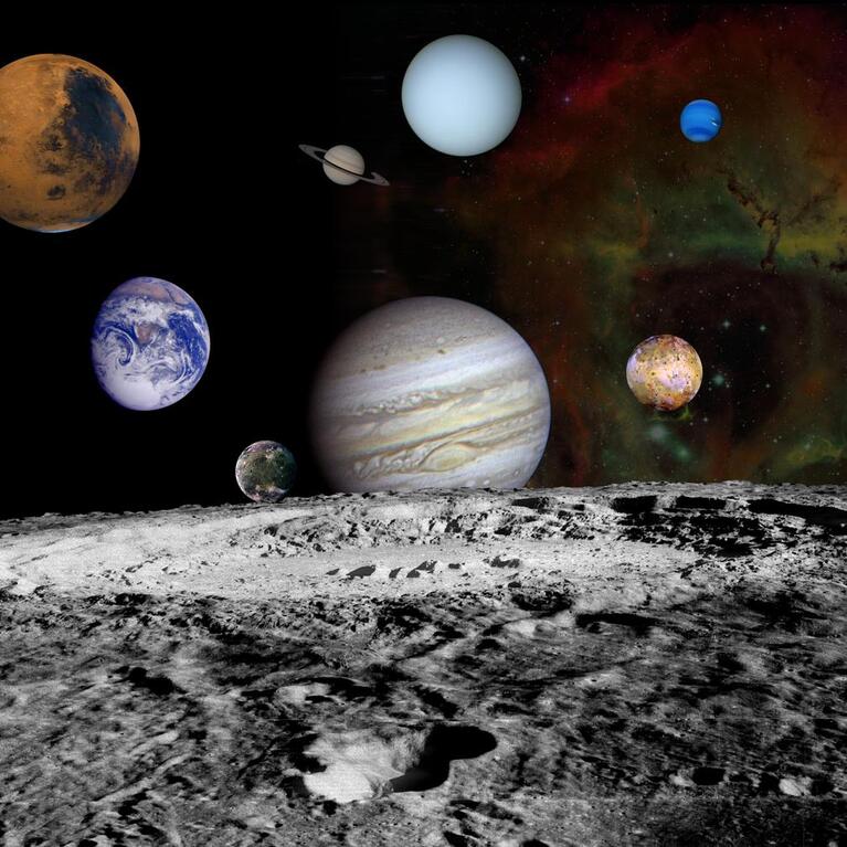 Solar system and moons of Jupiter