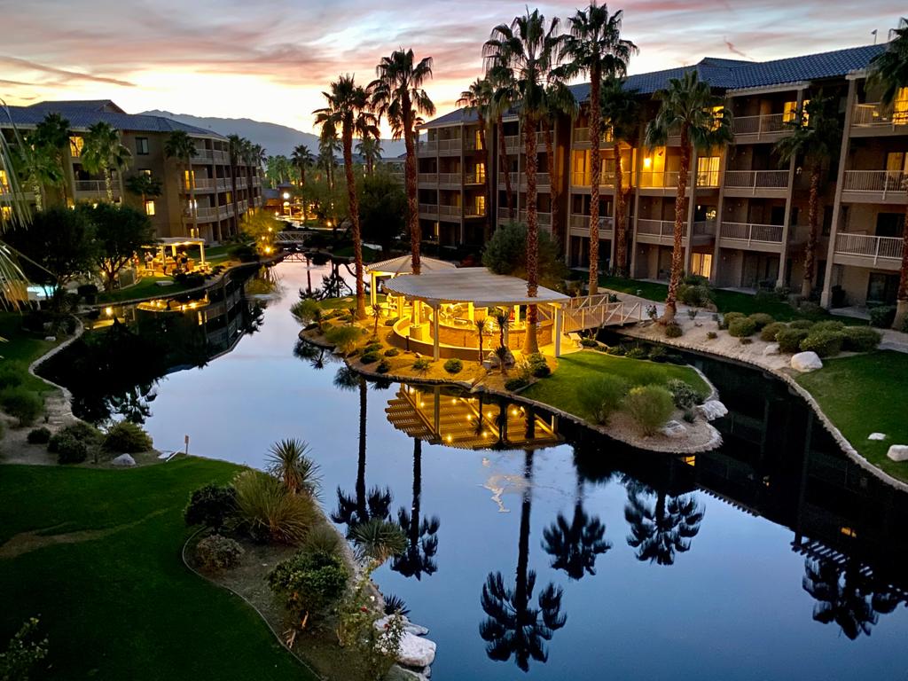 Palm Springs climate with clear skies.