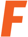 Image of a orange letter F