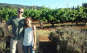 Kurt Schwabe and his daughter Petra at vineyard in Australia in 2015 (Photo/Schwabe family)