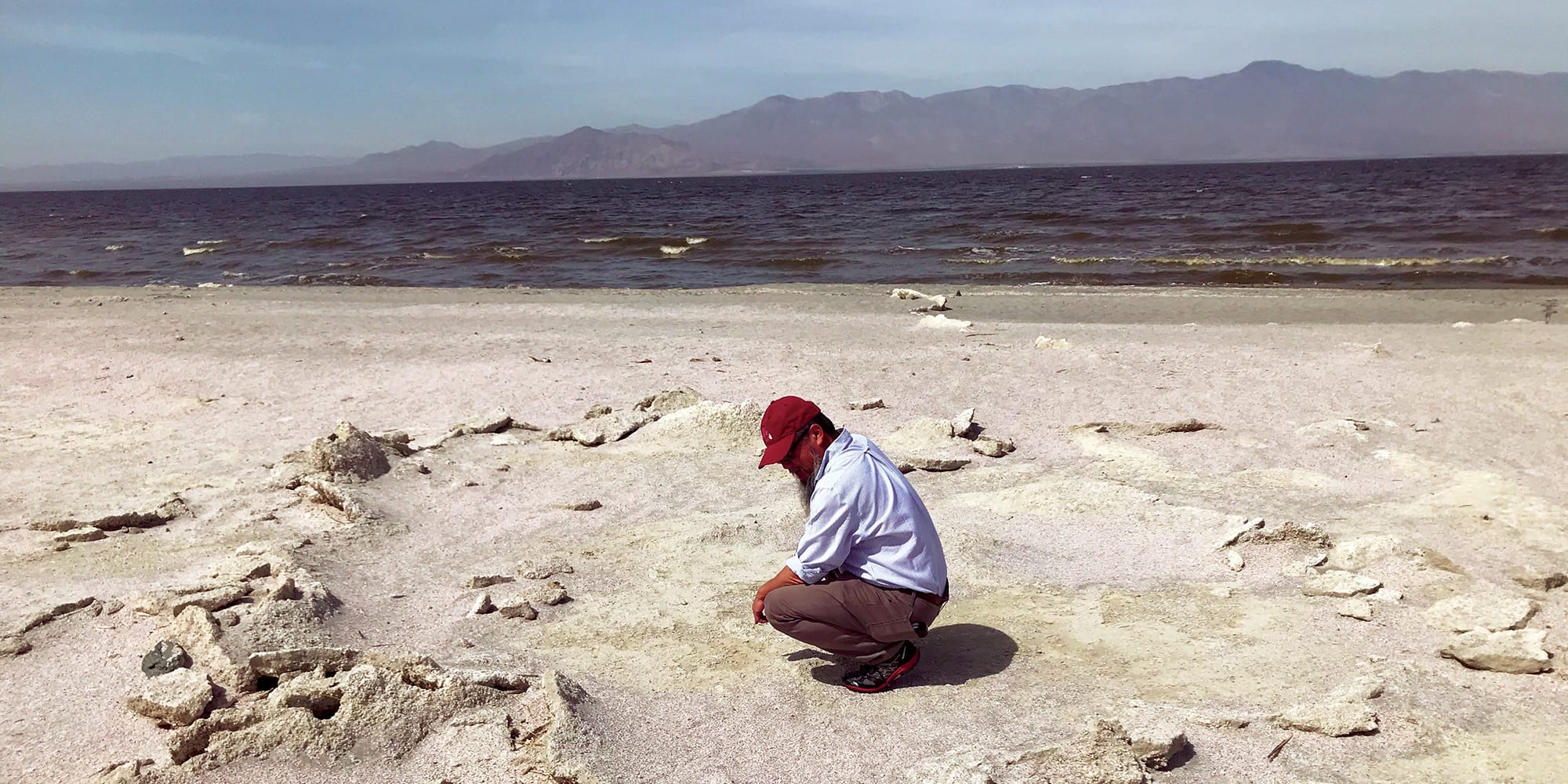 Dr. David Lo, director of the BREATHE Center, conducting research at the Salton Sea.