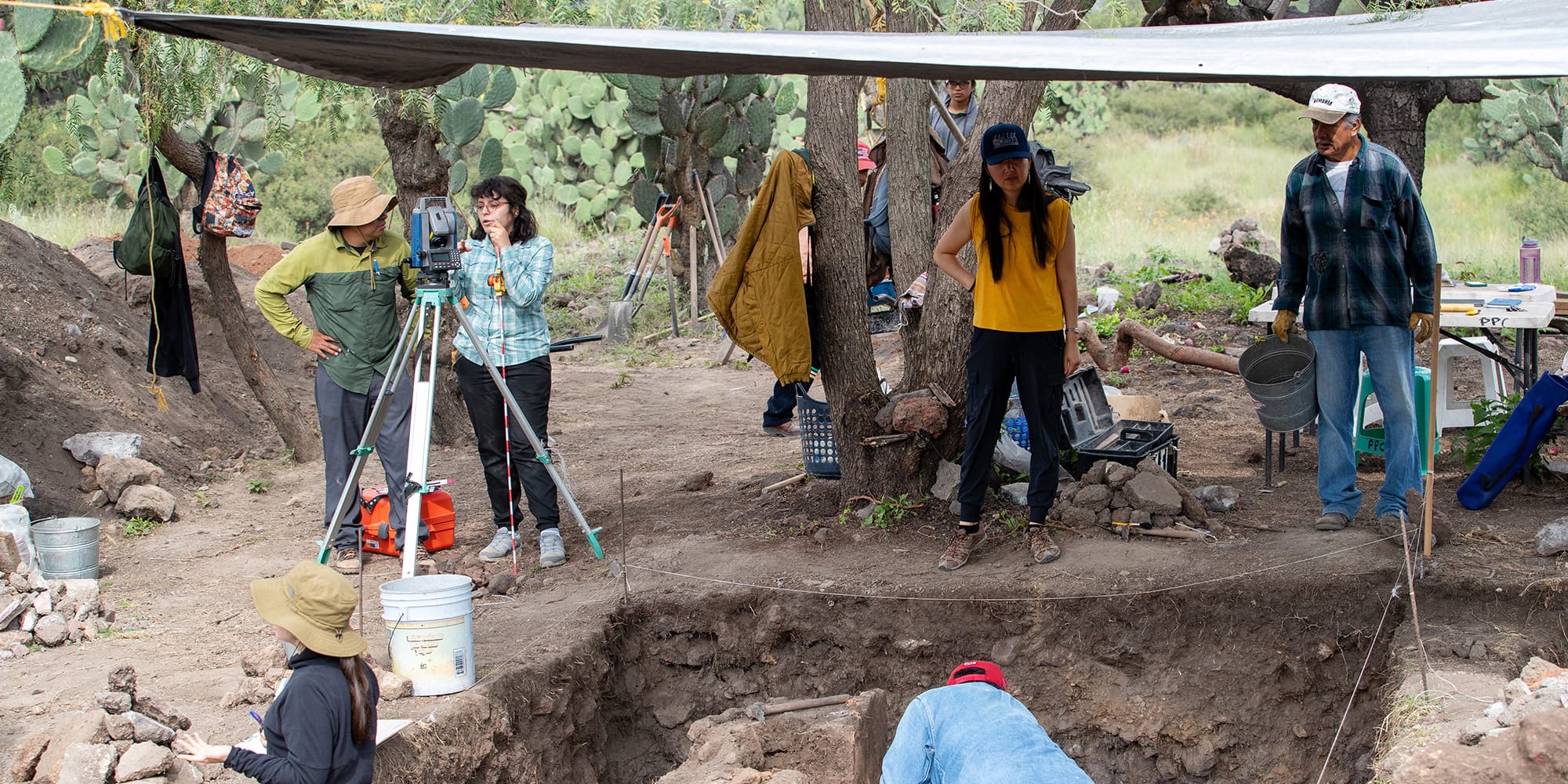 Archeologists including UCR’s Nawa Sugiyama work at an excavation site in Teotihuacan, Mexico. 