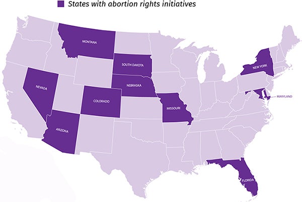 States with abortion rights initiatives 