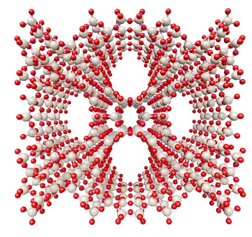 The molecular structure of zeolite crystal . (Getty Images)