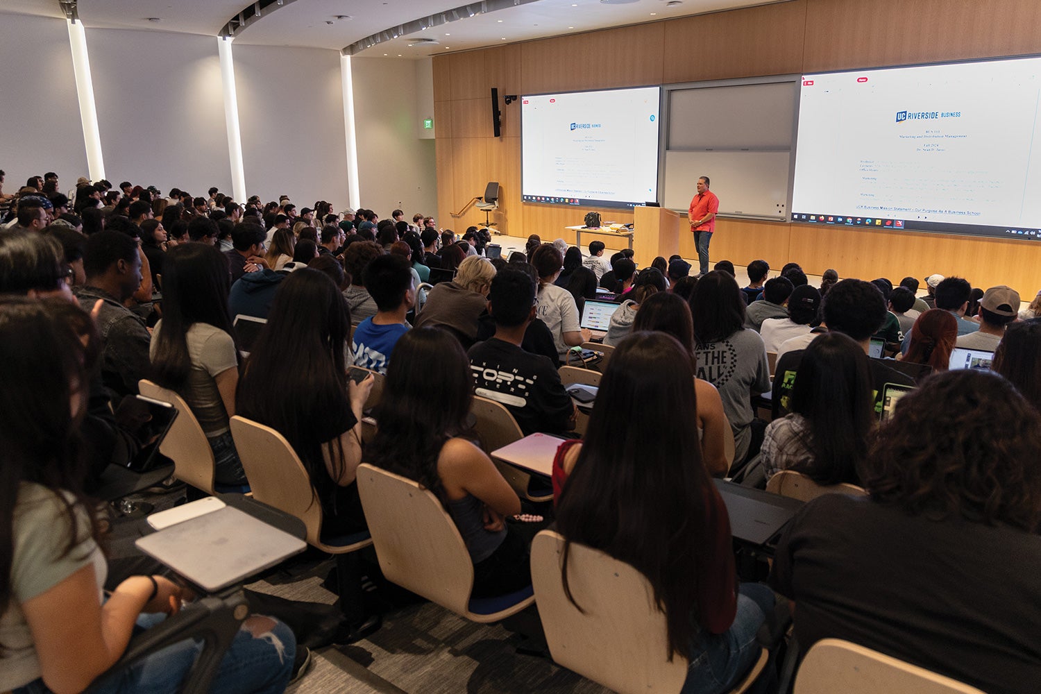 The auditorium classroom in School of Business