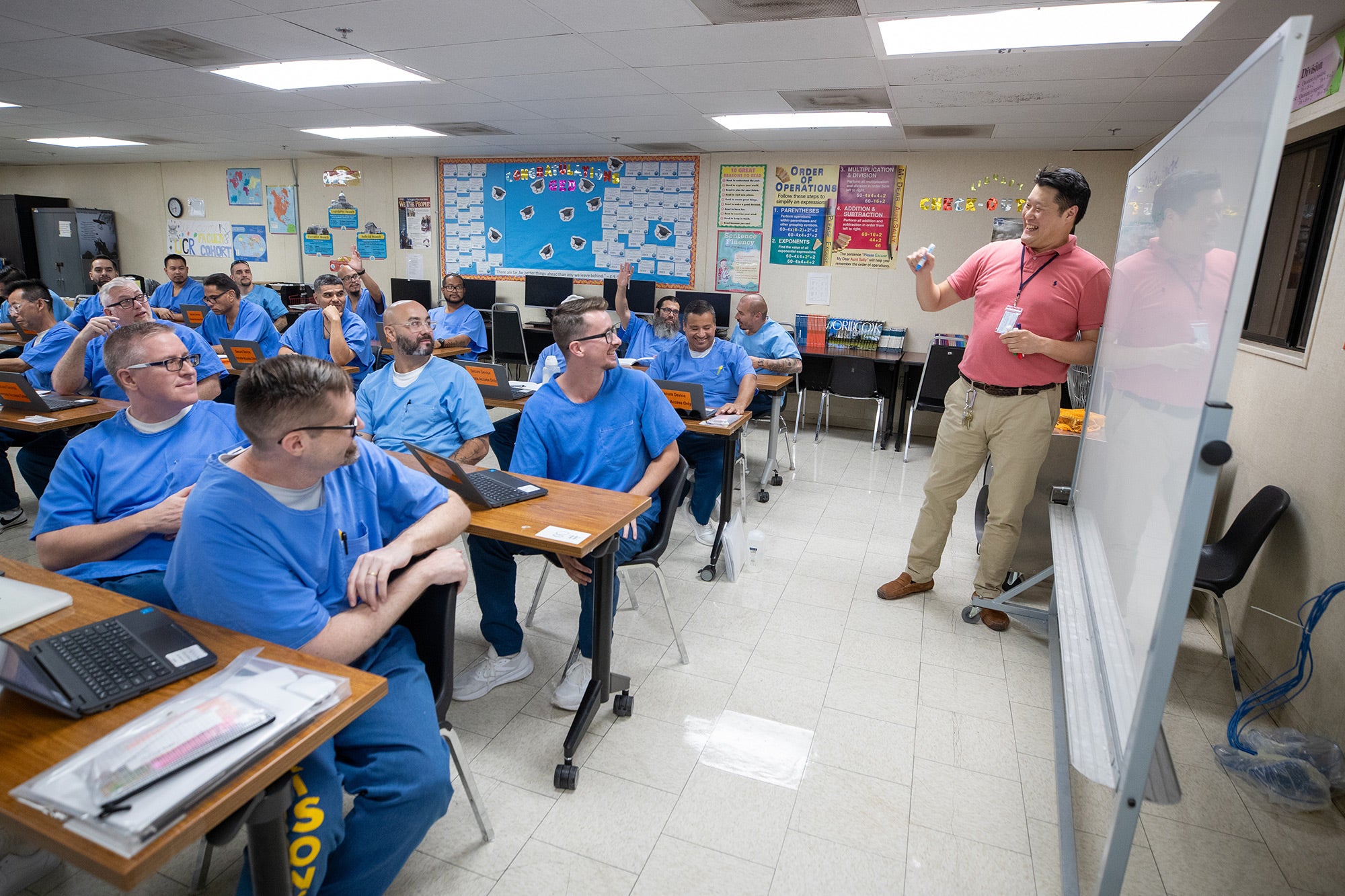 Amos Lee teaches a group of students at the Norco facility in fall. Amos Lee teaches a group of students at the Norco facility in fall.