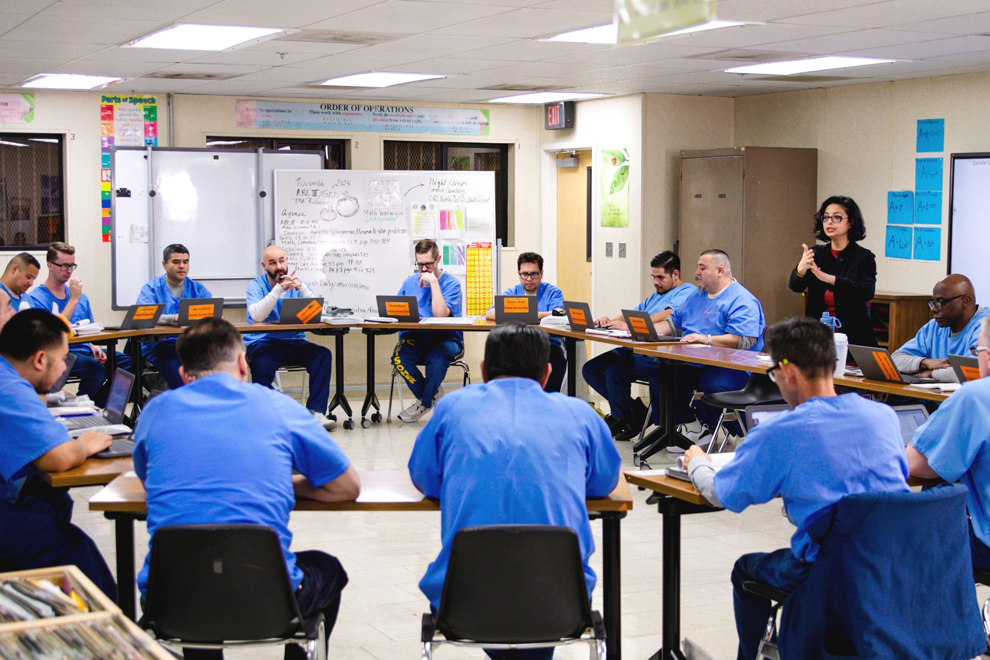 Farah Godrej leads a class at the Norco facility in fall. Farah Godrej leads a class at the Norco facility in fall.