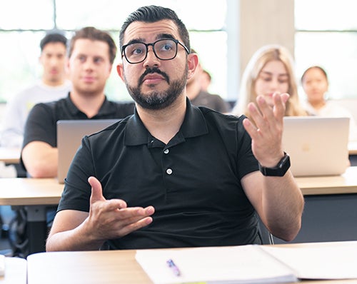 Students engaging in Kyle Ingram's class (Photo/XCITE Studios).
