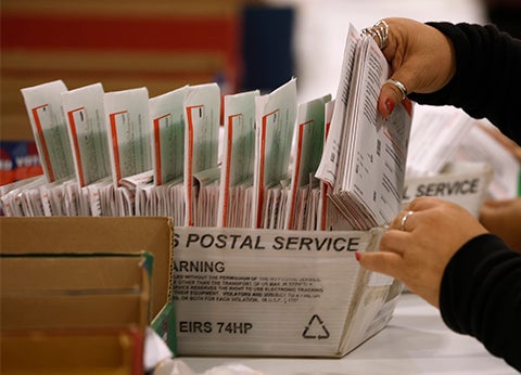 Counting mail-in ballots