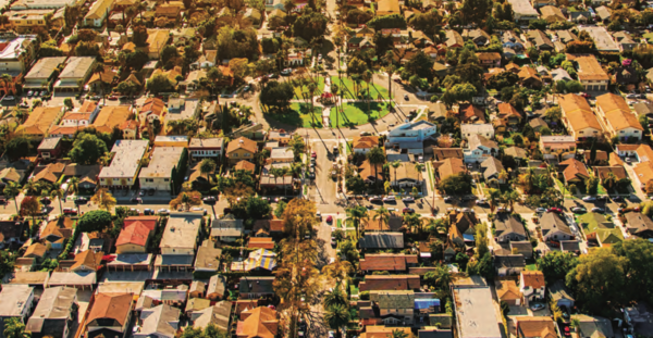 aerial view of an Inland Empire city