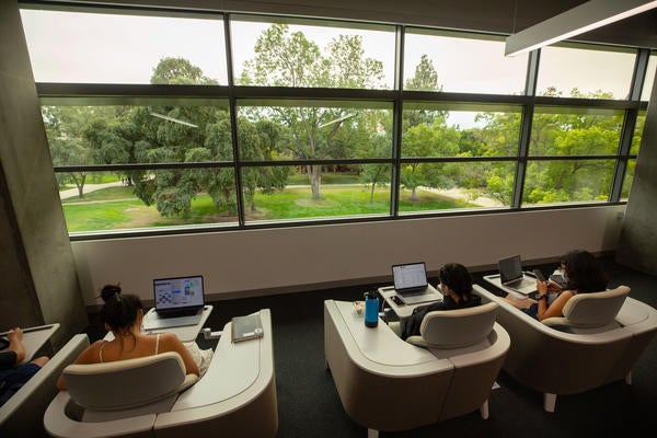 Students studying at UCR Student Success Center.