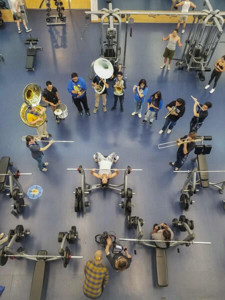 UCR Highlander Pep Band plays at SRC