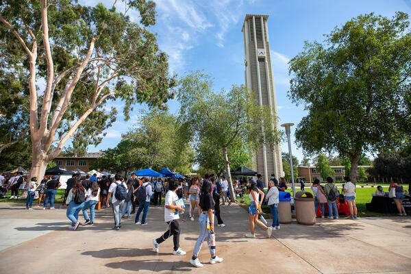 students at orientation