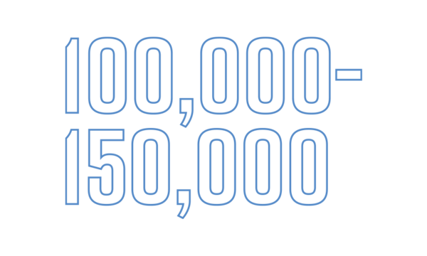 Image of the number 100,000-150,000