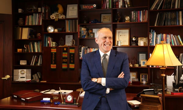 Chancellor at his desk