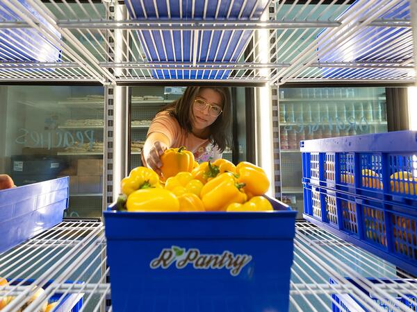 UCR student working at R'Pantry