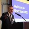 UCR Graduate Division Dean Shaun Bowler, speaks during the Grad Slam competition on Thursday, March 3, 2022, at the Alumni and Visitors Center at UC Riverside.  (UCR/Stan Lim)