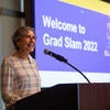 UCR Provost Elizabeth Watkins speaks during the Grad Slam competition on Thursday, March 3, 2022, at the Alumni and Visitors Center at UC Riverside.  (UCR/Stan Lim)