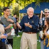 Wilcox chats with students during the first-annual Senior Sendoff in May 2023.