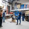 Work continues in the scene shop as students and staff build the set pieces for the upcoming performance of “Dracula: A Comedy of Terrors”.