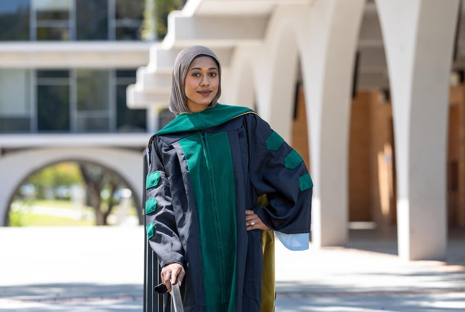 Portrait of Zayan Musa, Graduate, (masters and doctoral), School of Medicine,  on April 27, 2026. (UCR/Stan Lim)