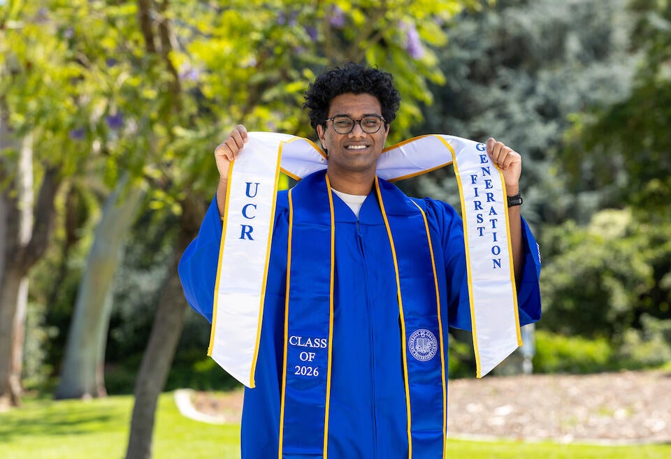 Portrait of Sreenidhi Surineni, undergraduate (bachelors), Neuroscience, Philosophy, on April 27, 2026. (UCR/Stan Lim)