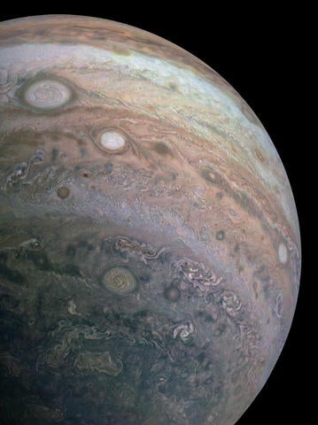 Image from NASA's Juno spacecraft of Jupiter