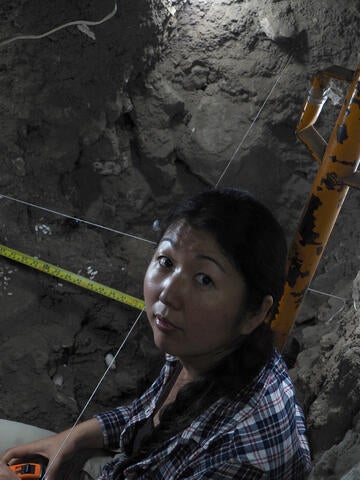 Nawa Sugiyama, a UC Riverside anthropological archaeologist, at work in Teotihuacán, Mexico. (Photo courtesy of Nawa Sugiyama)