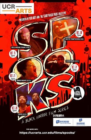 "Spooks: A Black Horror Film Series" poster by John Jennings.  