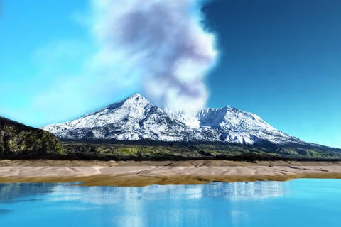 Mt. St. Helens erupting