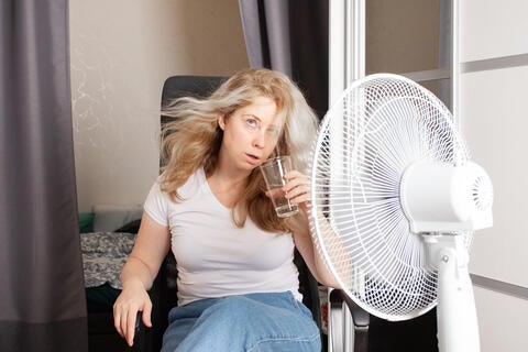 lady cooling off