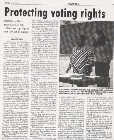 Delta Sigma Theta members discussing voting rights