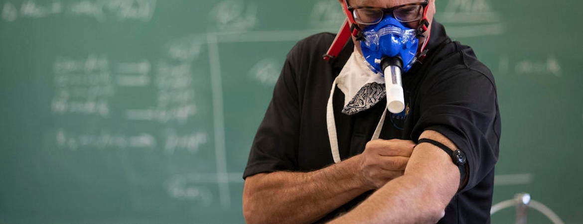 Rich Cardullo doing experiments on himself in his lab