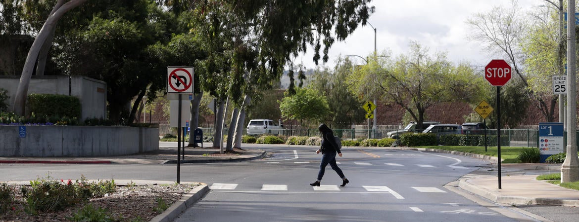 An intersection near the entrance to UCR