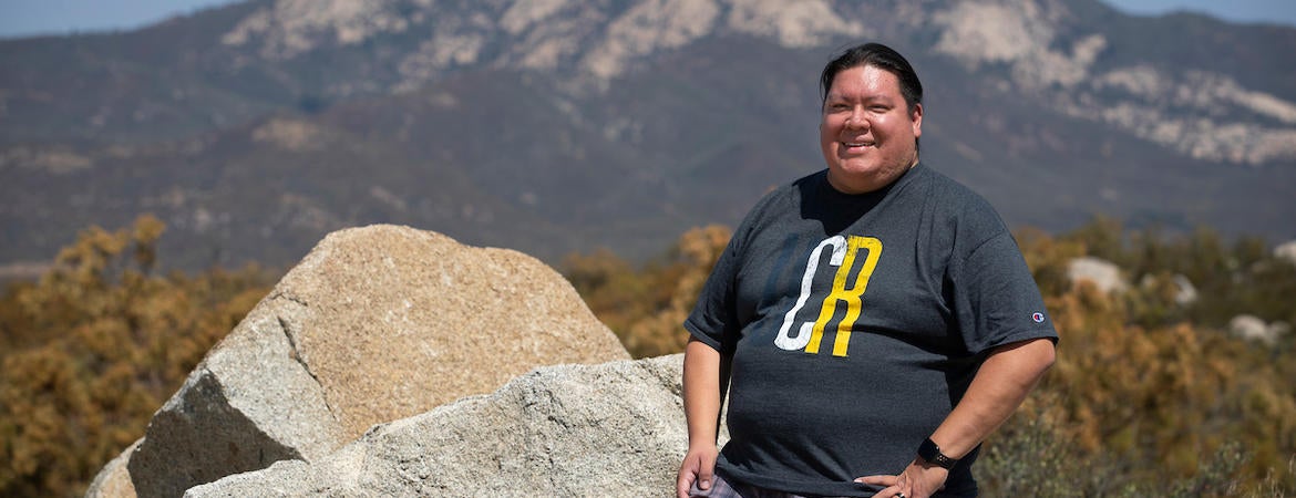 Doctoral student William Madrigal Jr., member of the Cahuilla Band of Indians, has been teaching three of the four classes since their inception in winter 2018. (UCR/Stan Lim)