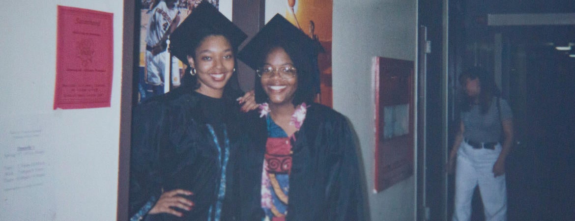 Black students in a residence hall in the mid-late 1990s. (UCR/Courtesy of Bert Wright)