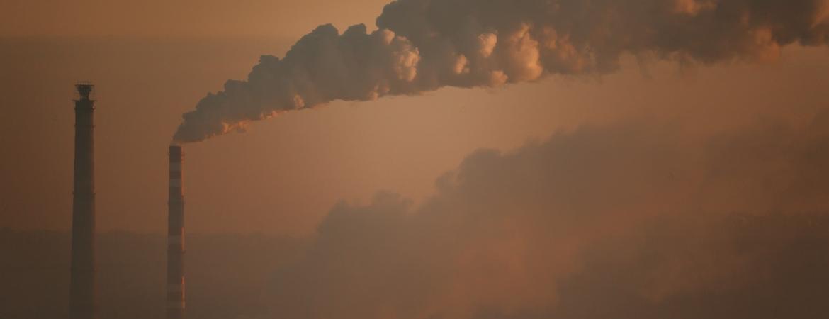 Air polluting smokestack
