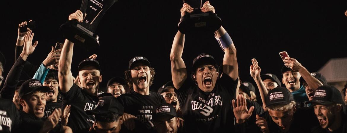 UCR men's soccer team celebrates conference title