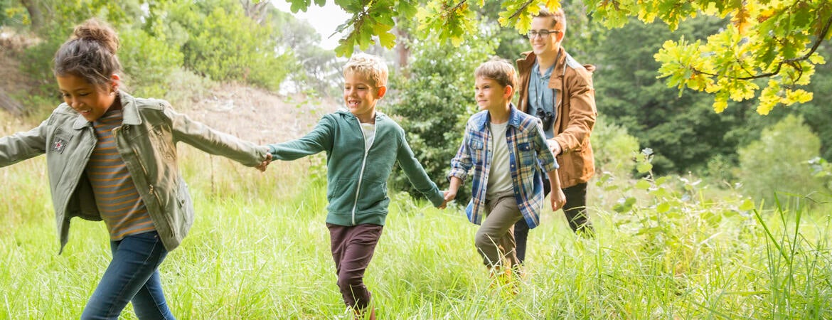 Children in grass