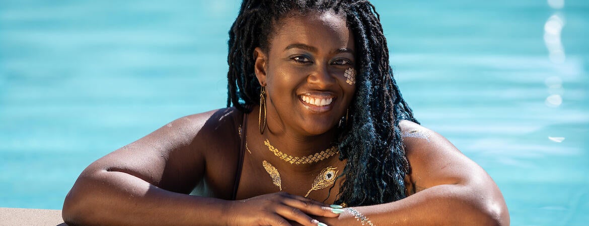 Jalondra Davis, UC Riverside’s mermaid expert. (UCR/Stan Lim)