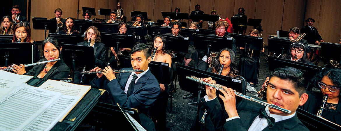 UC Riverside's orchestra performing a concert.