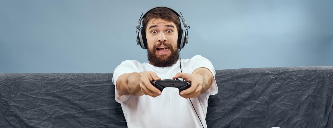 gamer on couch