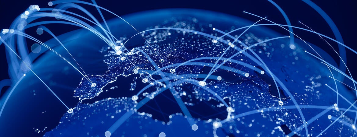 Map depicting global supply chains