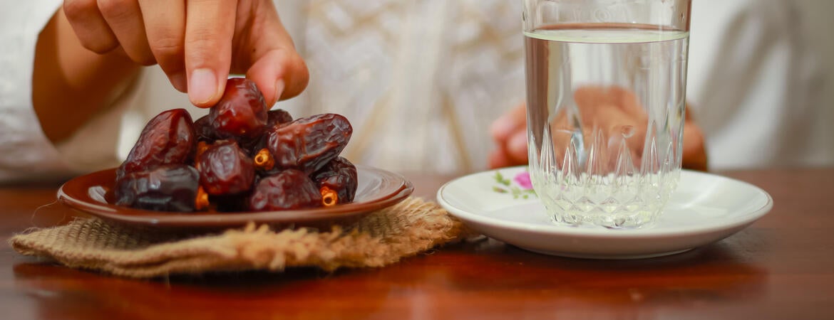 Man breaking his Ramadan fast