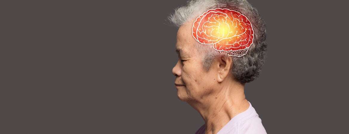 Elderly woman side view