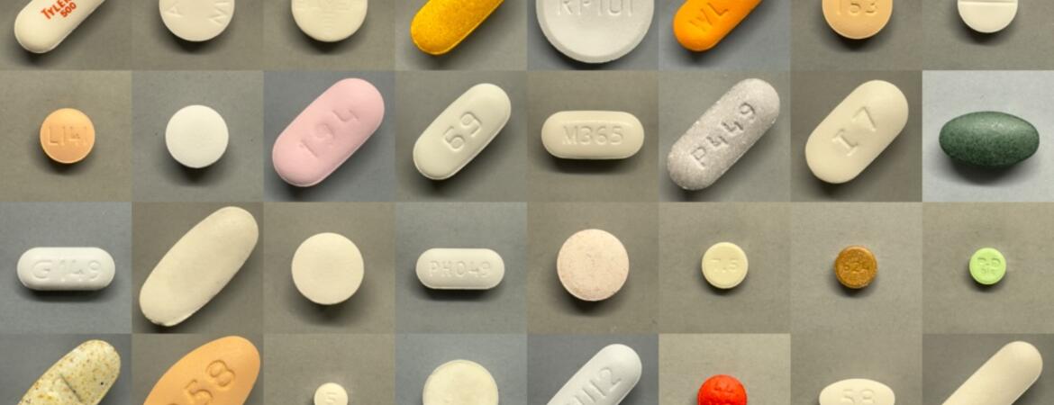 Montage of drugs tested in the Grover lab at UCR