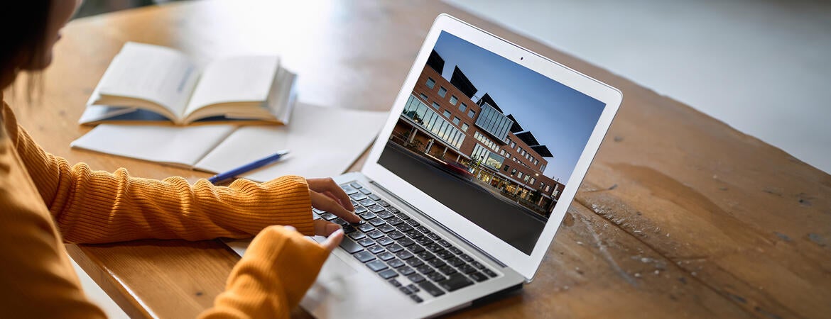 MBA student working online