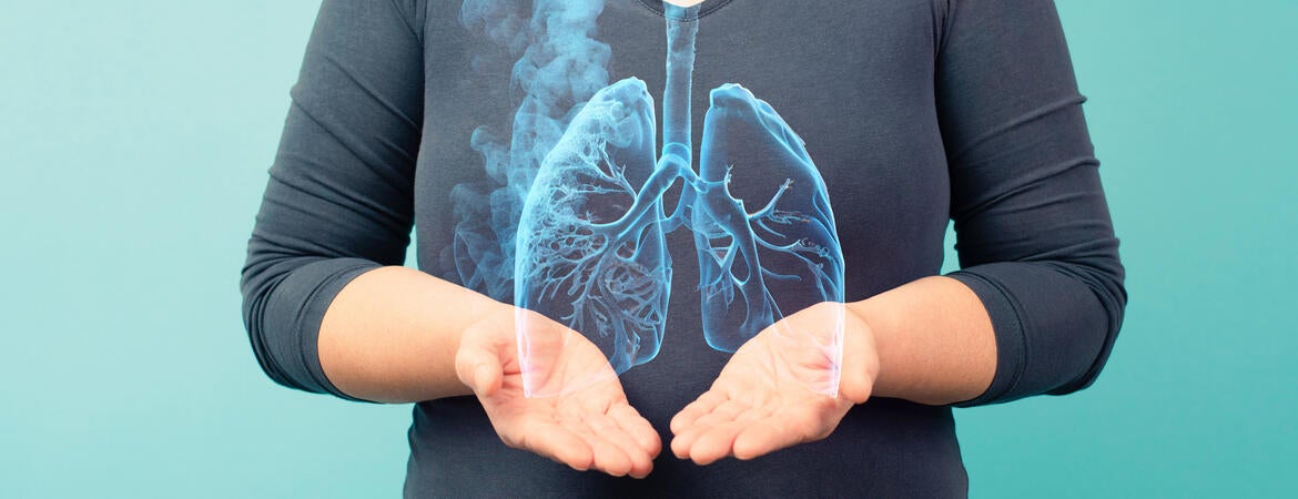 collage of woman with smoke and lungs